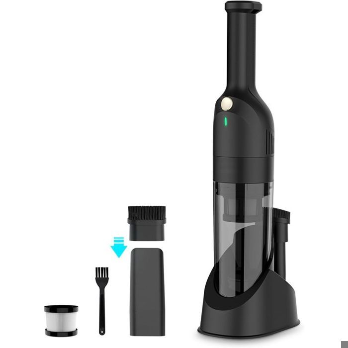 Aspirateur à main sans fil 10 000 Pa avec 2 modes de puissance filtre HEPA accessoires pour voiture et maison