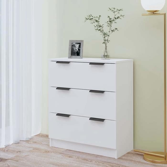 Blanc Buffet & bahut contemporain，Buffet Blanc 60x30x70 cm Bois dingénierie FR&221