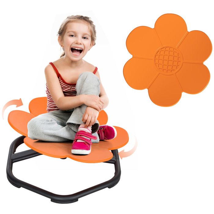 Siège sensoriel enfant - Tabouret d’équilibre pivotant - 55 x 55 x 26 cm - Poids 4 6 kg - Coloris orange - Plastique - XUJIA