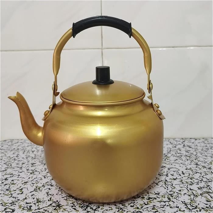 Bouilloire à thé fabriquée à la main en cuivre massif, compatible avec les cuisinières à gaz et à induction, capacité de 7 l