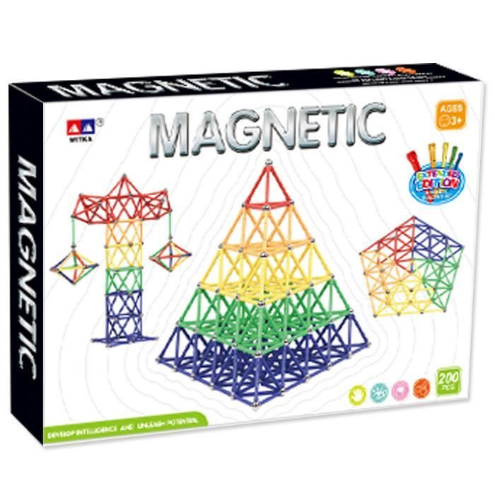 AUAUY 144 Pièces Bâtons Magnétiques – Blocs De Construction 3D, Jouet STEM éducatif Pour Enfants Et Adultes, Cadeau Créatif