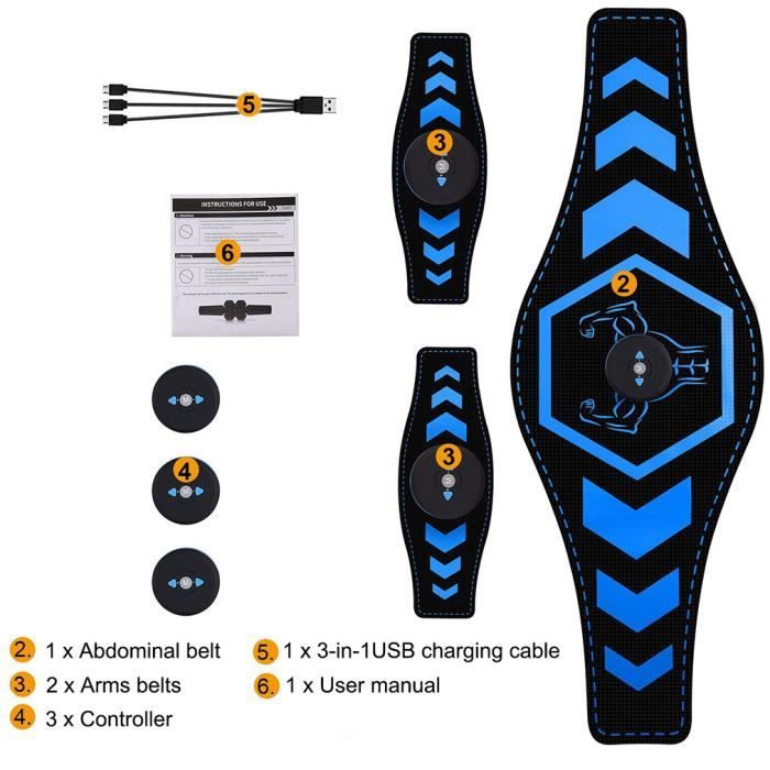 Patch EMS électrostimulation USB - Abdos, Biceps - Fitness