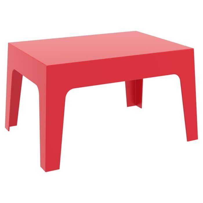 table basse marto rouge en plastique - alter ego - contemporain - carré