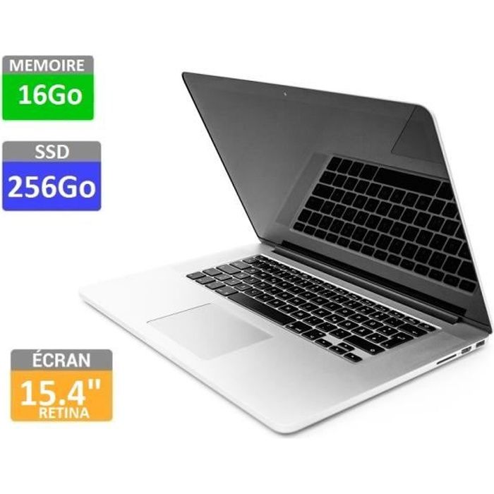Top achat PC Portable Apple MacBook Pro 15 Rétina Mi-2013 A1398 - Intel Core i7 2.4Ghz - RAM 16Go - SSD 256Go - 15.4" 2880x1800 - NVIDIA GeForce GT 650M pas cher