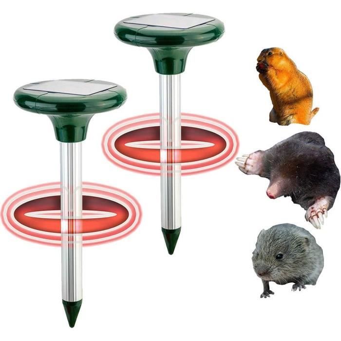 Répulsif Solaire Anti-taupes Et Rongeurs - Ultrasons 400-1000 Hz, Couvre 650 M², écologique Pour Jardin Et Ferme
