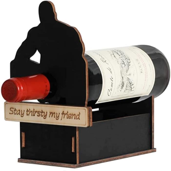 Casier à Vin En Bois Rustique Pour Comptoir - 6 Bouteilles, 3 Niveaux, Design Vintage Avec Petit Plateau