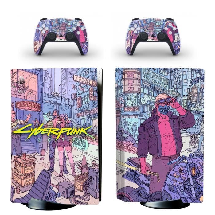 Sticker Ps5 Skin Pour Ps5 Playstation 5 Avec Lecteur Optique Console Et 2 Controleurs Cyberpunk 2077 Prix Pas Cher Cdiscount