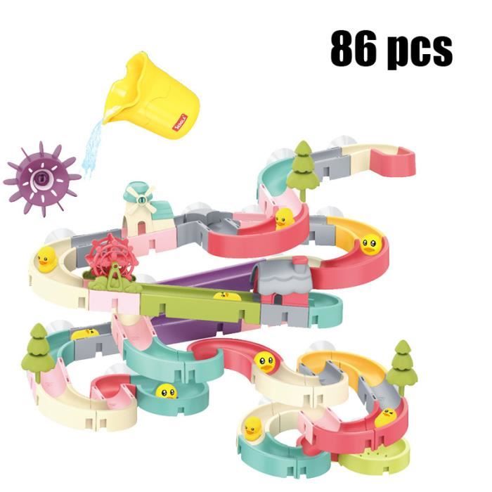 86PCS - Jouets de bain pour bébés, ventouse murale, piste de course en  marbre, baignoire pour enfants, jeu d