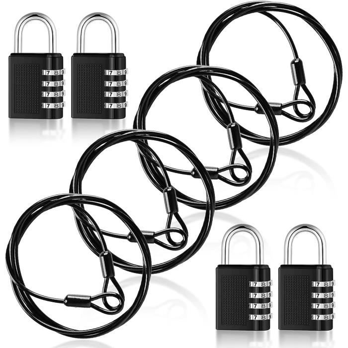Antivélo Câble Acier 62cm Avec Cadenas - Pour Vélo/moto/trottinette - Protection Anti-vol Renforcée