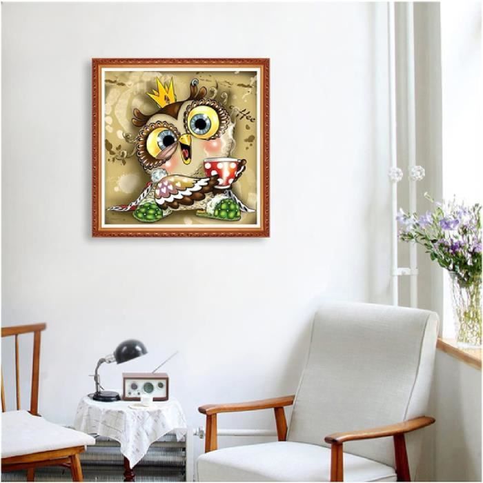 Kit Diamond Painting 5D Animaux Chat Et Renard - 4 Toiles 30x30/40 Cm - Loisir Créatif Adultes Débutants