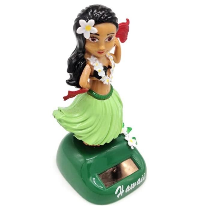 Figurine Solaire pour Voiture Figurine Solaire Dansante Bouge Jouet Voiture Solaire Balançoire Poupée Hawaiian Fille Danse Jouet