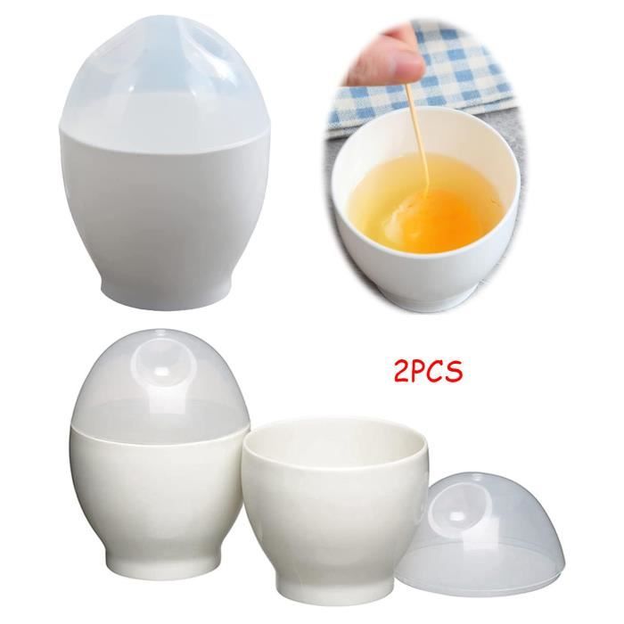 Pocheuses à œufs pour micro-ondes, moule à œufs, chaudière à œufs, pocheuse  à œufs, couvercles antiadhésifs, cuisson de qualité alimentaire, double  tasse en polypropylène, cuiseur à œufs.