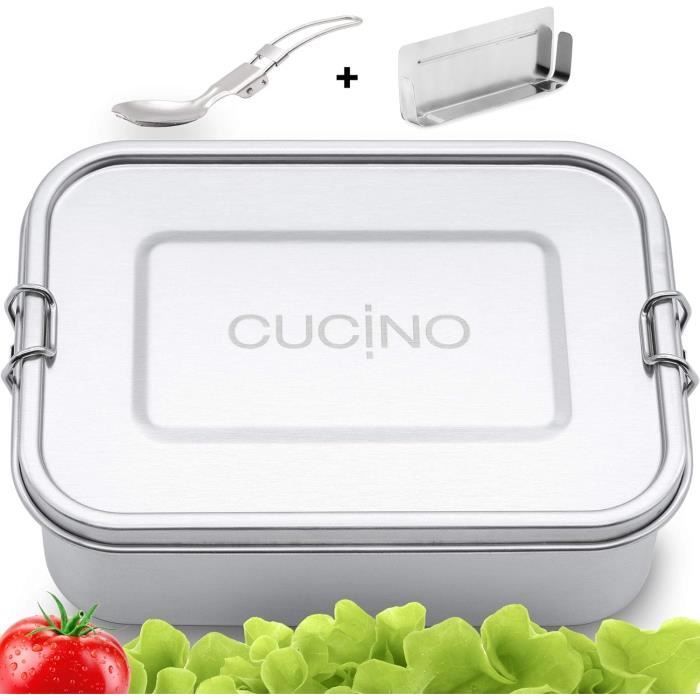 Gamelle Acier Inox Boîte Repas Isotherme 800ml Acier Inox - Thermos Repas Chaud Cuillère Bureau école Pique-nique