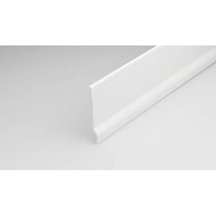 Plinthe en bois véritable carré 60 x 20 x 2.400 mm opaque blanc laqué 