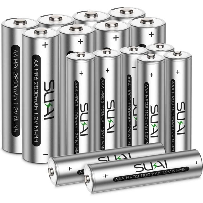 Piles rechargeables AA AAA 1,2 V NI-MH AA rechargeables avec