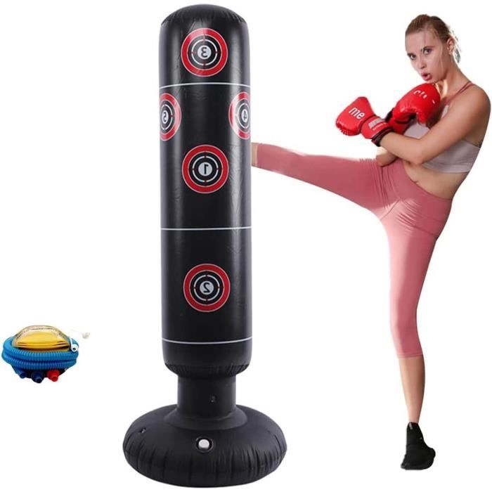 Sac de boxe vertical gonflable, sac de boxe rotatif à 360 degrés