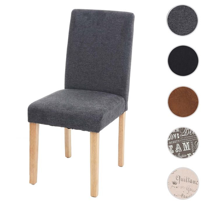 Chaise de salle à manger Littau tissu textile gris anthracite pieds clairs Chaise de salle à manger Littau tissu textile gris anthracite pieds clairs