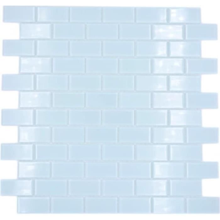 Mosa que MOSANI MOS66 0102 Blanc Translucide Rectangulaire mosa-que-mosani-mos66-0102-blanc-translucide-rectangulaire