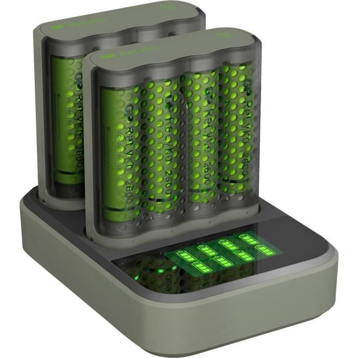 GP Batteries Pro-Line Docking-Station Chargeur de piles rondes NiMH LR03 (AAA), LR6 (AA)