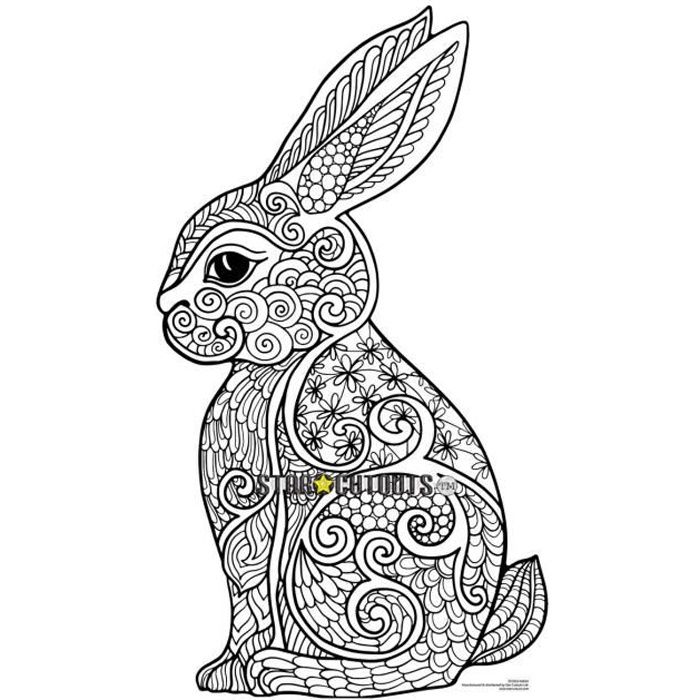 figurine en carton mandala a colorier lapin mignon 94 cm cdiscount jeux jouets coloriage spongebob pdf gratuit