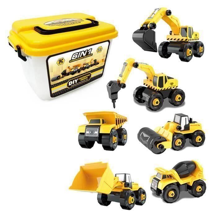 Jouet Pelleteuse - GYROOR - Véhicule De Chantier Tracteur Grue De