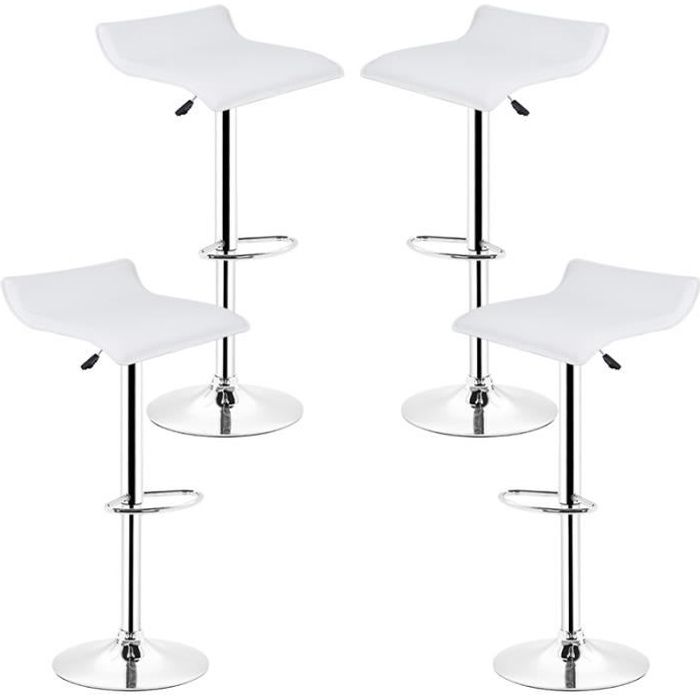 Tabourets de bar lot de 2 blanc bois massif de pin