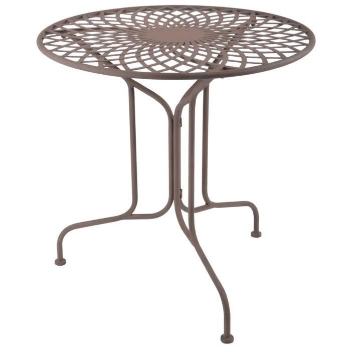 table de jardin - esschert design - mf007 - marron - brun - old english