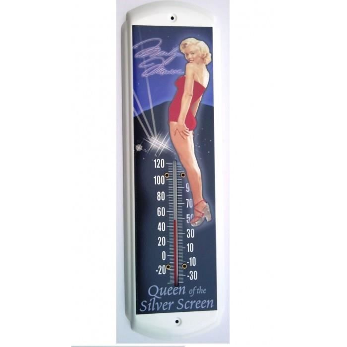 Thermomètre - Marilyn Monroe - Maillot de bain rouge - 43cm - Métal - Intérieur/Extérieur