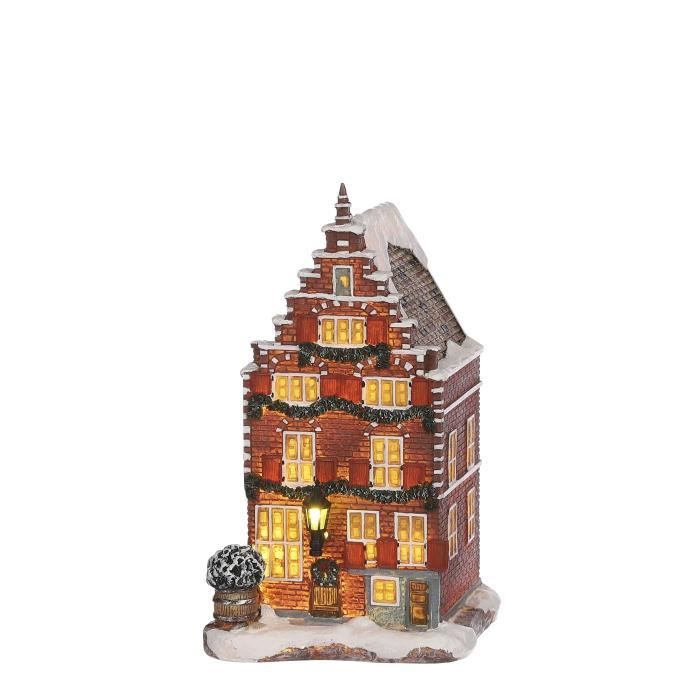 Luville Village de Noël Miniature Maison de canal L10,5 x l11,5 x H18