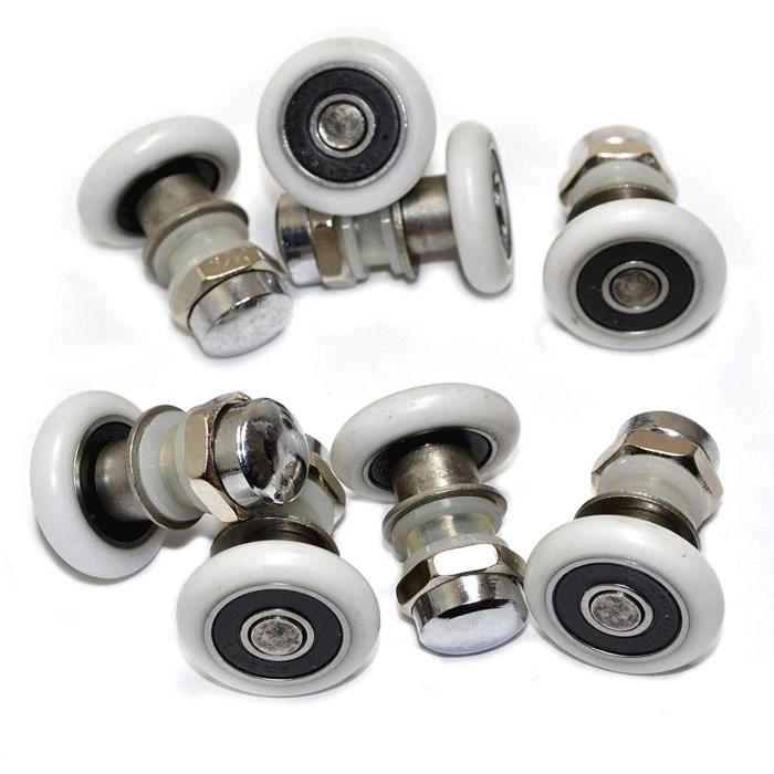 Lot de 4 rouleaux de porte de douche simple 23 mm de diam/ètre Distance 30 mm