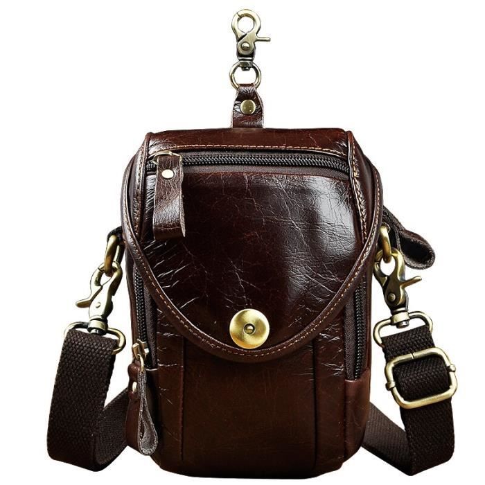 Sac De Toilette Homme En Cuir Véritable – Grand Format, Fabriqué Main, Vintage