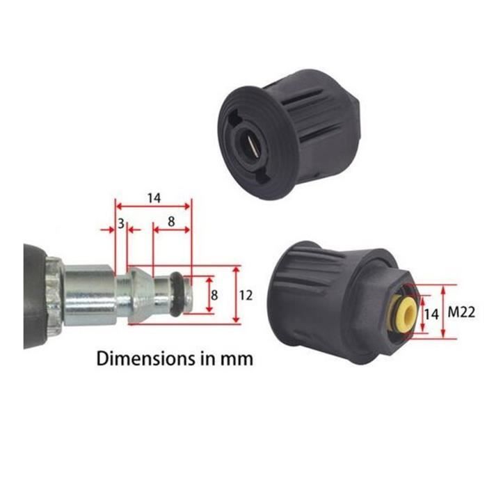 Raccord Rapide M22F Vers Nilfisk/Bosch - Pour Nettoyeur Haute Pression - Aluminium Et Plastique