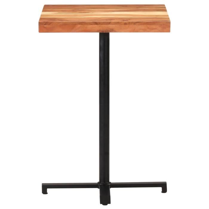 (193228) [meilleures mobiliers] table de bar table haute décor - mange-debout carrée 60x60x110 cm bois d'acacia massif