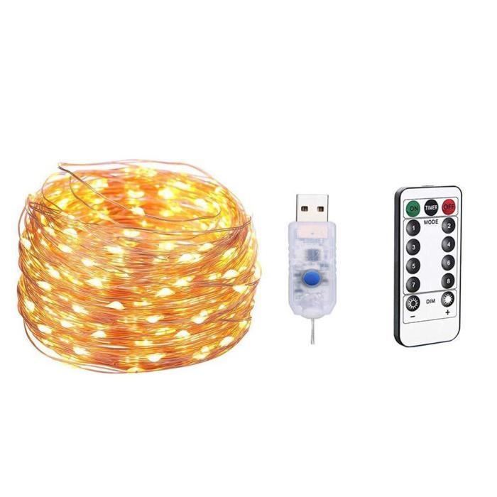 Guirlande Lumineuse Pile Guirlande Lumineuse LED D'extérieur - Batterie étanche - 3 M - Minuterie Intérieure - Pour Guirlande Lumineuse Halloween