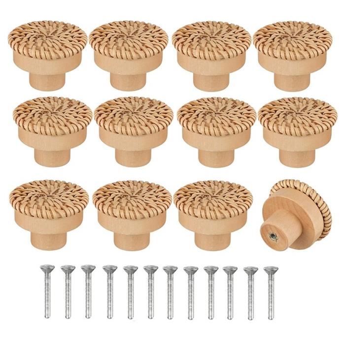 Paire De Boutons De Tiroir Ronds En Teck Whitecap – Diamètre 5.1 Cm – Quincaillerie Incluse