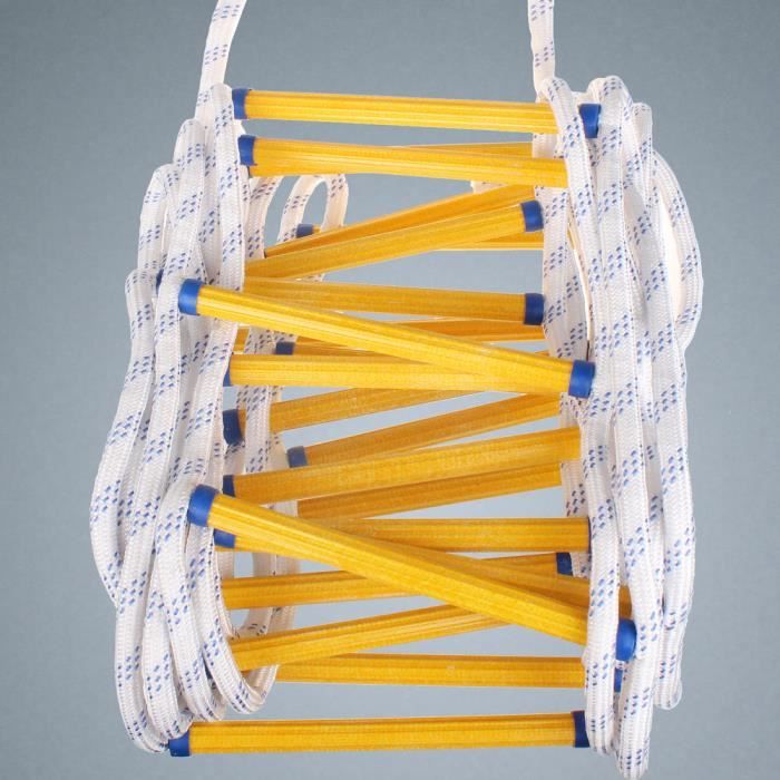 Échelle De Corde De Secours 3 Mètres - Pour Bateau, Balcon, Toit - Capacité 300 Kg - 2 Crochets