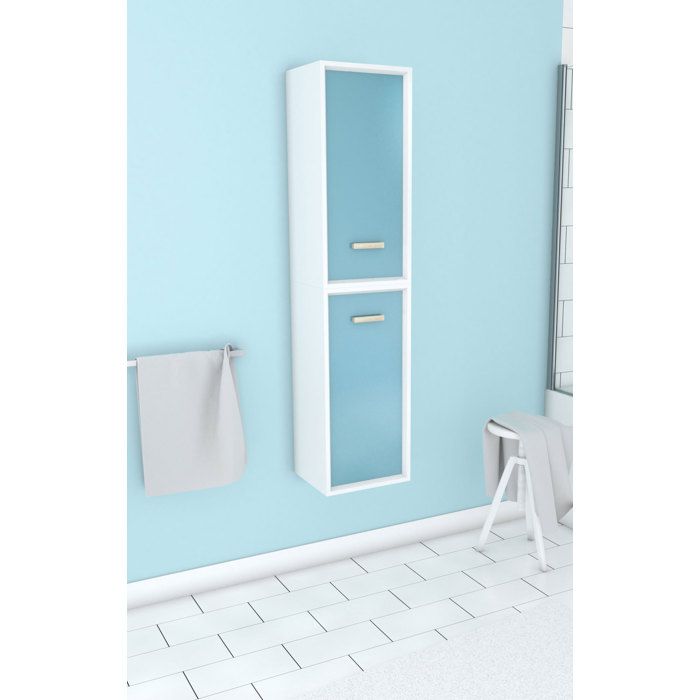 COLONNE DE SALLE DE BAIN SCANDINAVE BLANC A SUSPENDRE - H150xP25xL35cm - NORDIK VATTEN