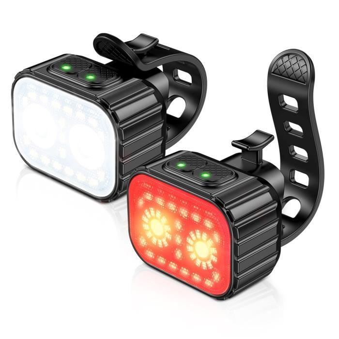 Kit D'éclairage Vélo Rechargeable USB - Phare Et Feu Arrière LED, Modes Réglables, étanche IPX4 - 13