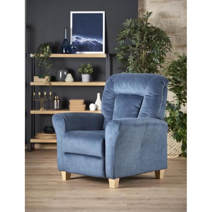 fauteuil inclinable 79-103 cm x 91 cm x 92-162 cm - bleu foncé