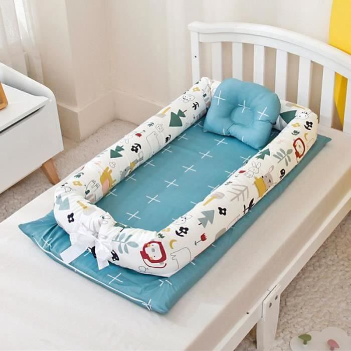 Réducteur Lit Bébé Cocon 100x60x15cm - Nid De Bébé 100% Coton Avec Insert Amovible (Berry Minky Rose)