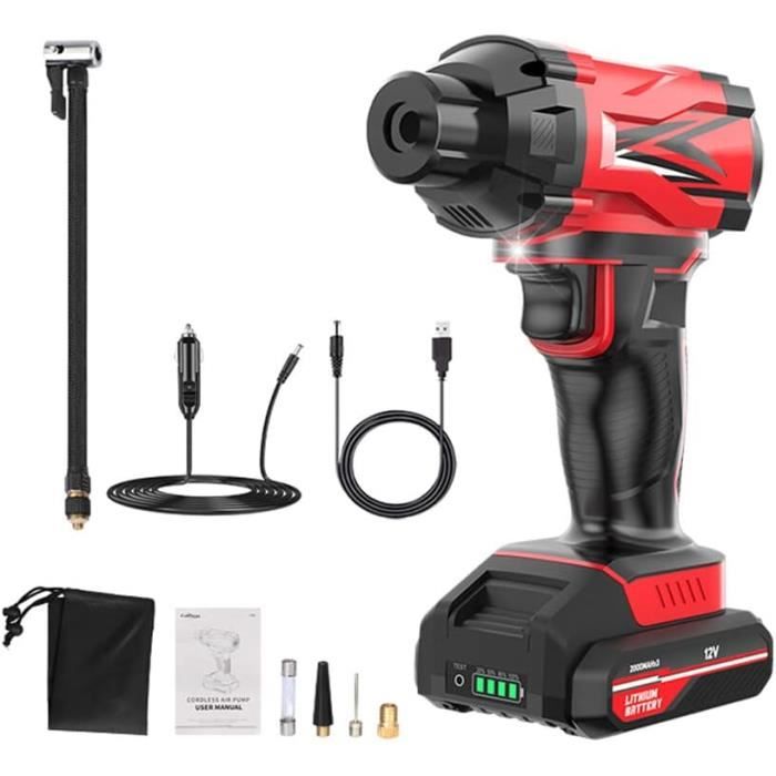 Compresseur Voiture Portatif, Gonfleur De Roue De Voiture Compresseur D ...