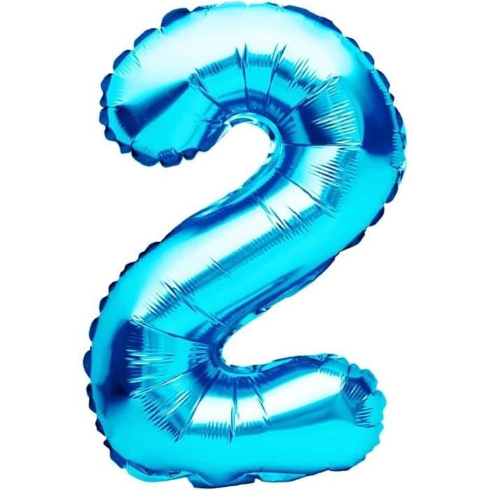 Ballon Numéro 2 Or XXL 100 Cm – Anniversaire, Mariage, Fête – Aluminium, Double Face, Flottant