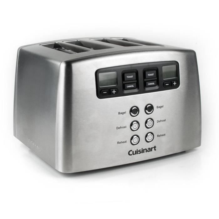 CUISINART Toaster motorisé CPT440E 4 Tranches 1650 W Acier brossé Cdiscount Electroménager