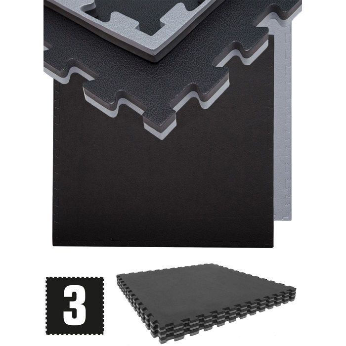 2.4qm Tapis de Sol pour Gym - 2cm - 3 Dalles en Mousse - 90x90 Puzzles de Sol 2.4qm Tapis de Sol pour Gym - 2cm - 3 Dalles en Mousse - 90x90 Puzzles de Sol