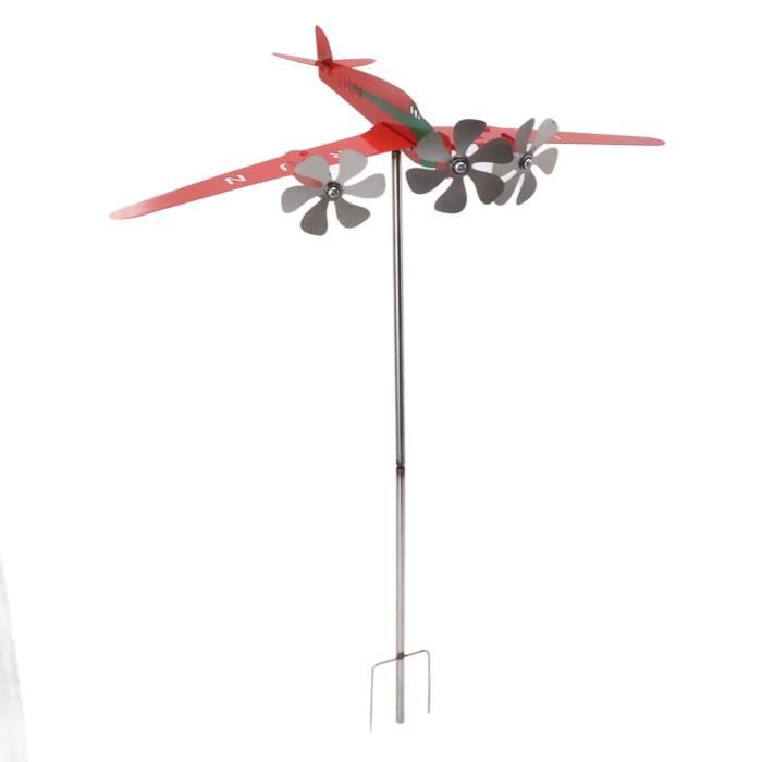 Girouette Avion Métal Piper J3 - Décoration Jardin, 28 X 18 Cm - Moulin à Vent