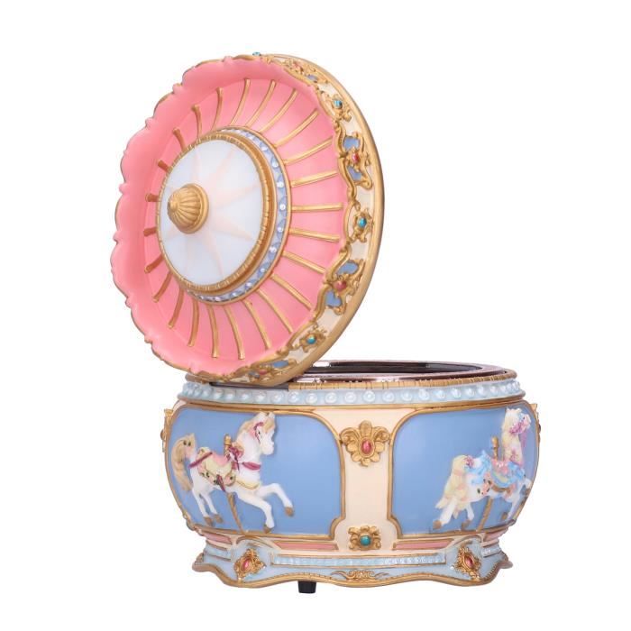 Boîte à musique carrousel,Cadeaux pour les enfants 18 x 10.8 cm (Blanc Boîte à musique carrousel,Cadeaux pour les enfants 18 x 10.8 cm (Blanc