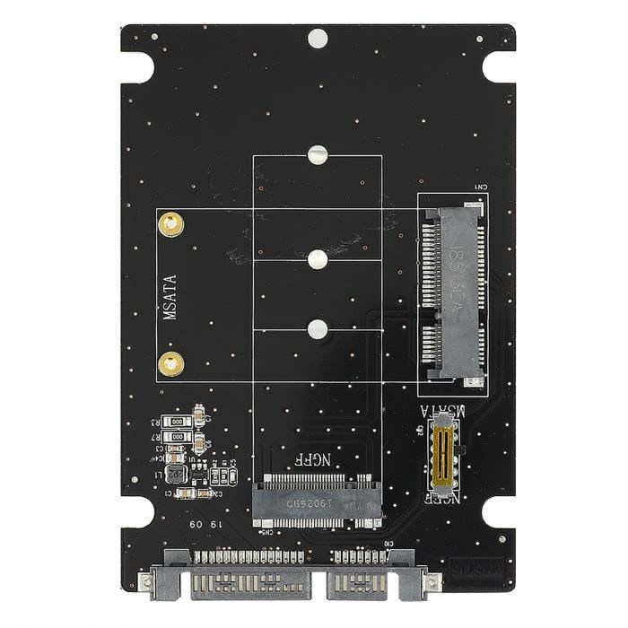 CERRXIAN Adaptateur M.2 NGFF ou mSATA vers SATA 3.0, 2 en 1 M.2 NGFF ou