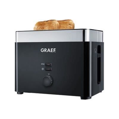 Grille-pain 2 tranches GRAEF TO 62 - Noir, Argent - Fonction de réchauffage et dégivrage - Parois froides