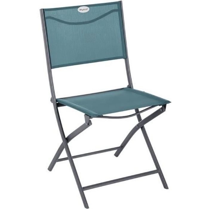 Chaise pliante extérieur Modula bleu canard/graphite Hespéride