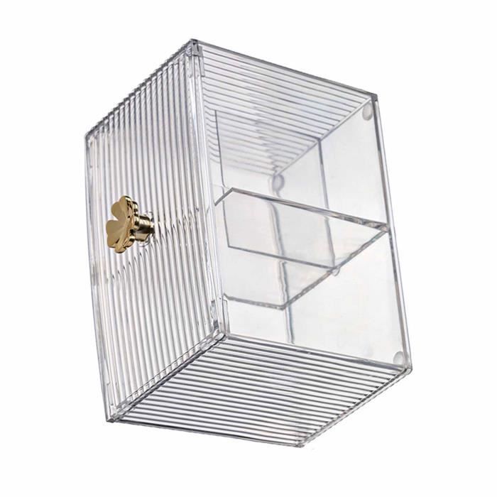 Distributeur De Cotons-tiges, Boîte De Rangement Noire Pour Maquillage En Coton – Porte-boules De Coton Pour Salle De Bain, Distributeur De